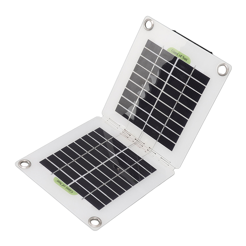 30W Foldable Solar Panel 18V with Dual USB Battery Clips Lighter Hinge Waterproof Outdoor Charger