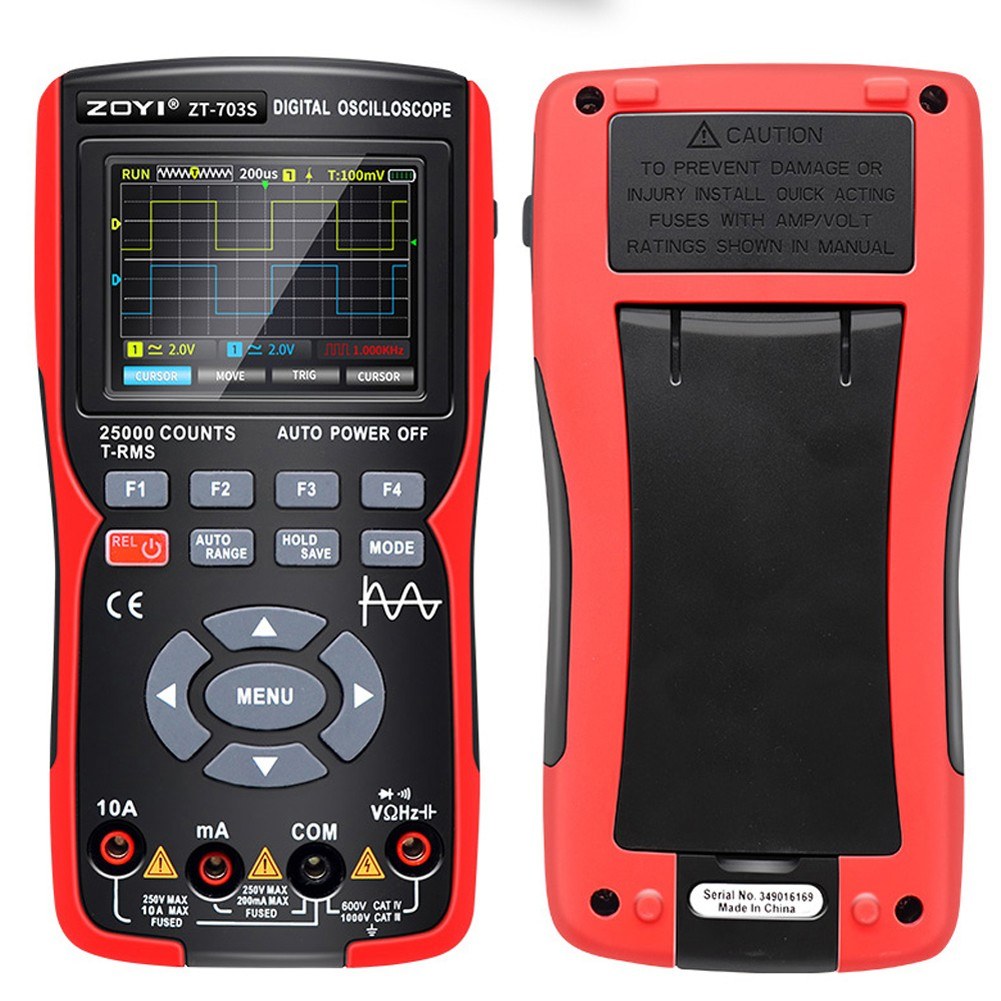 ZOYI 703S 3-in-1 Dual Channel 50MHZ Bandwidth Handheld