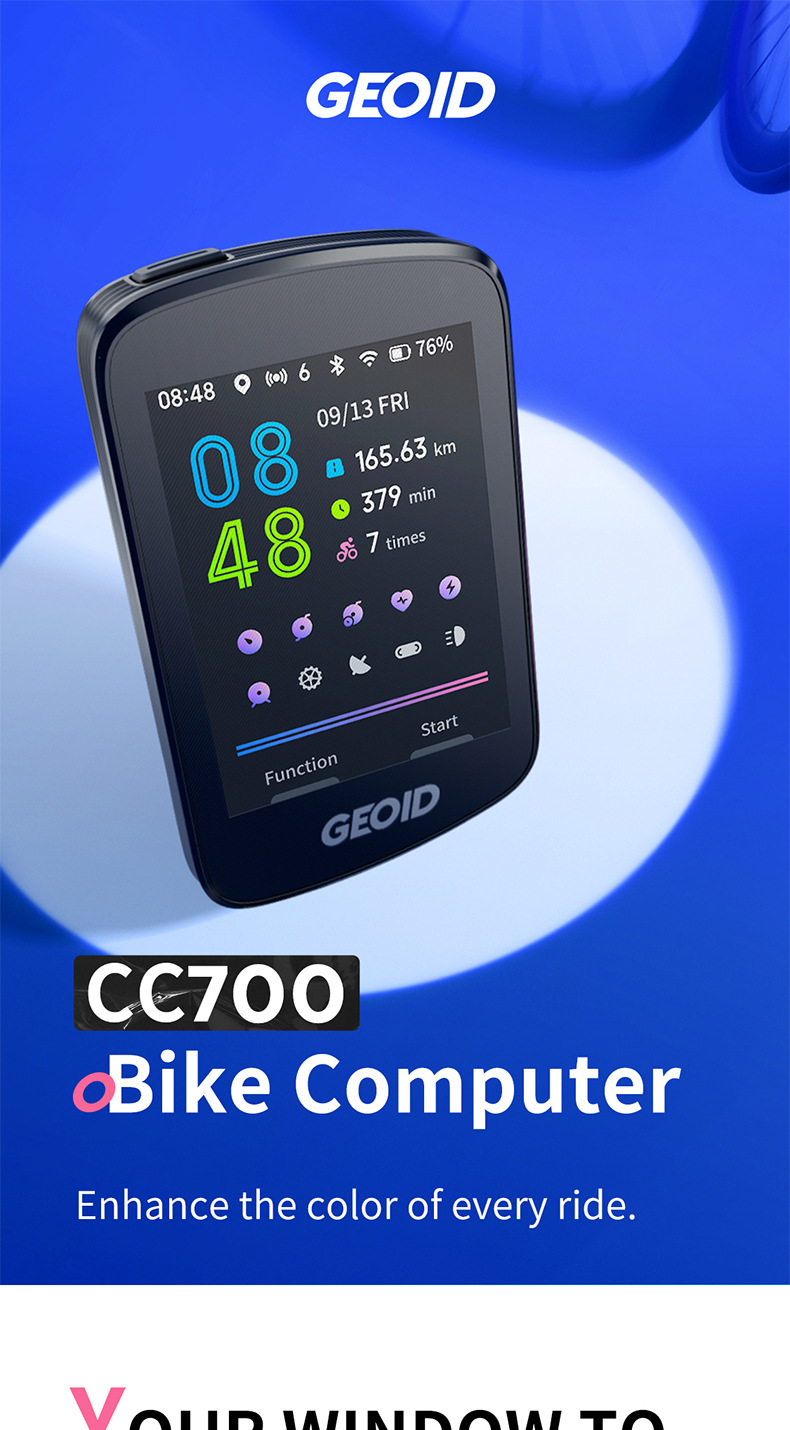 GEOID CC700 GPS自転車コンピュータ 2.8インチカラー表示 スマート