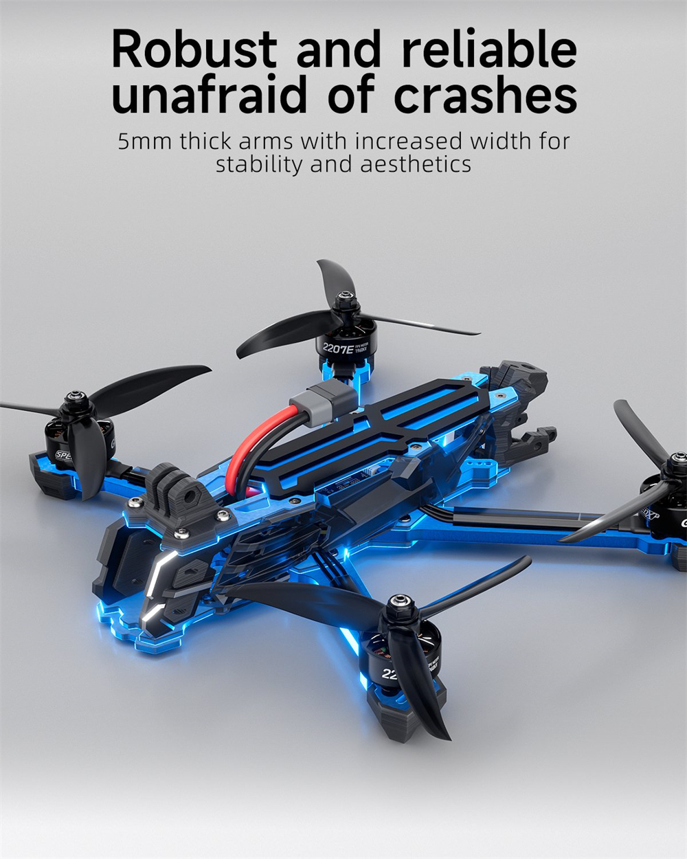 GEPRC Vapor D5 238mm 5 Inch 6S Freestyle RC WTFPV Drone PNP NO VTX NO Camera Compatible with DJI O4 Pro Air Unit