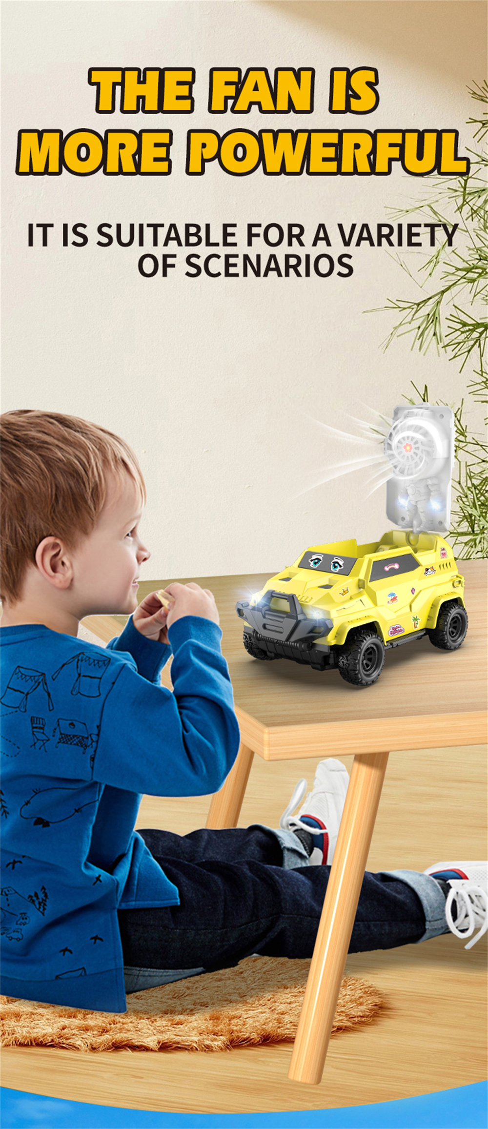 TCS02 2.4 4CH DIY Sticker Remote Control RC Car with Fan RTR Children Toys