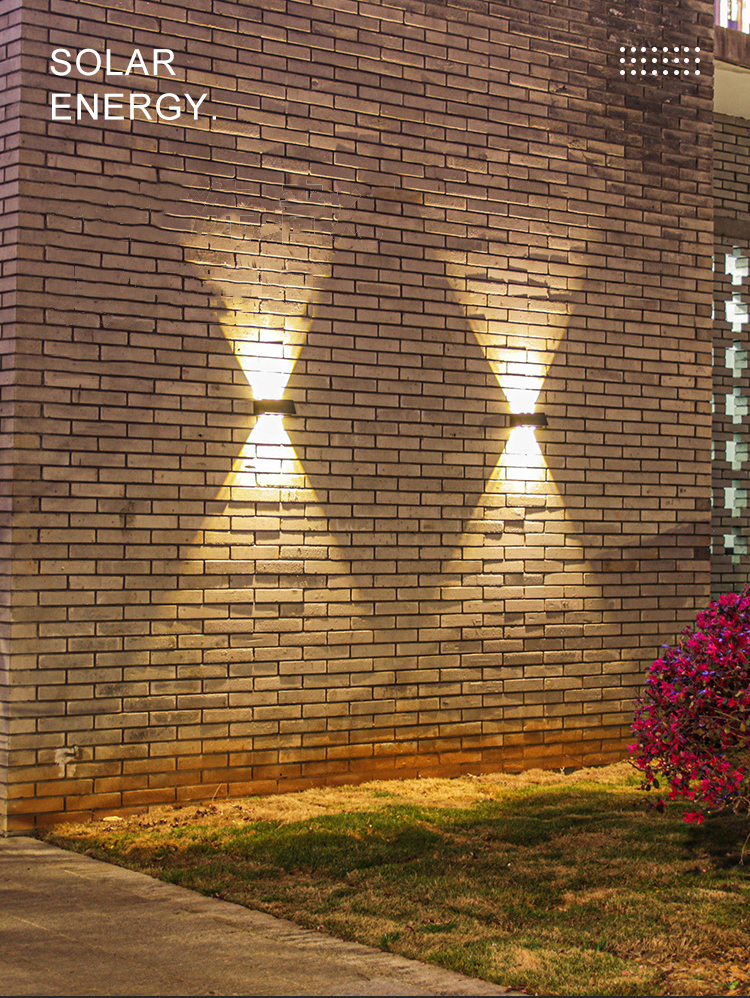12LED Solar Power LED Wall Lamp Outdoor Garden Landscape IP65 Waterproof  Solar Charging Warm + White Light