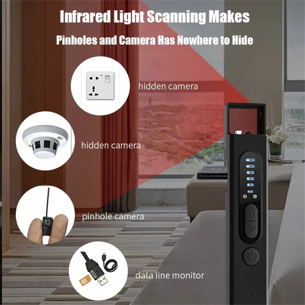 X13 Hide Camera Detector Bug Detector, Listening Device Detector GPS Tracker Detector Bug Sweeper RF Wireless Signal Scanner For Home Office Travel