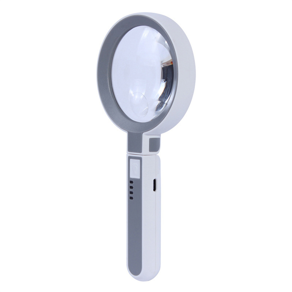 Portable 18LED Touch Switch Folding 5x 11x Magnifying Glass for Precision Measurement and Repair with Detachable Handheld Desktop and Charging