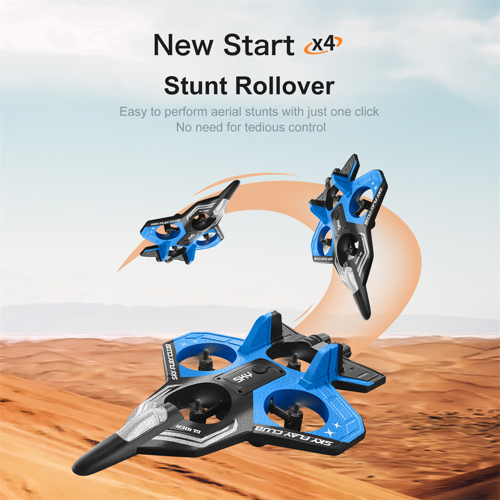 YLR/C S83 2.4G EPP Glider Altitude Hold Mode 360° Roll 4 Motors 4CH LED RC Drone Airplane Quadcopter Stunt Fighter RTF