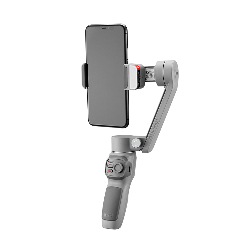 ZHIYUN Smooth Q3 Anti-shake Handheld Gimbal 180° Flip Fill Light Gesture Control AI Beauty Super Wide-angle Zoom Mobile Phone Stabilizer Bracket