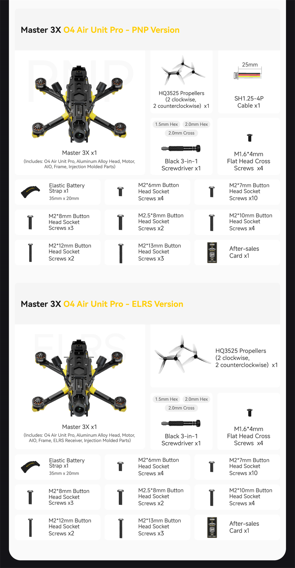 SpeedyBee Master 3X Modular 171mm 4S F4 FPV Racing Drone PNP BNF with O4 Pro / Power Version Optional