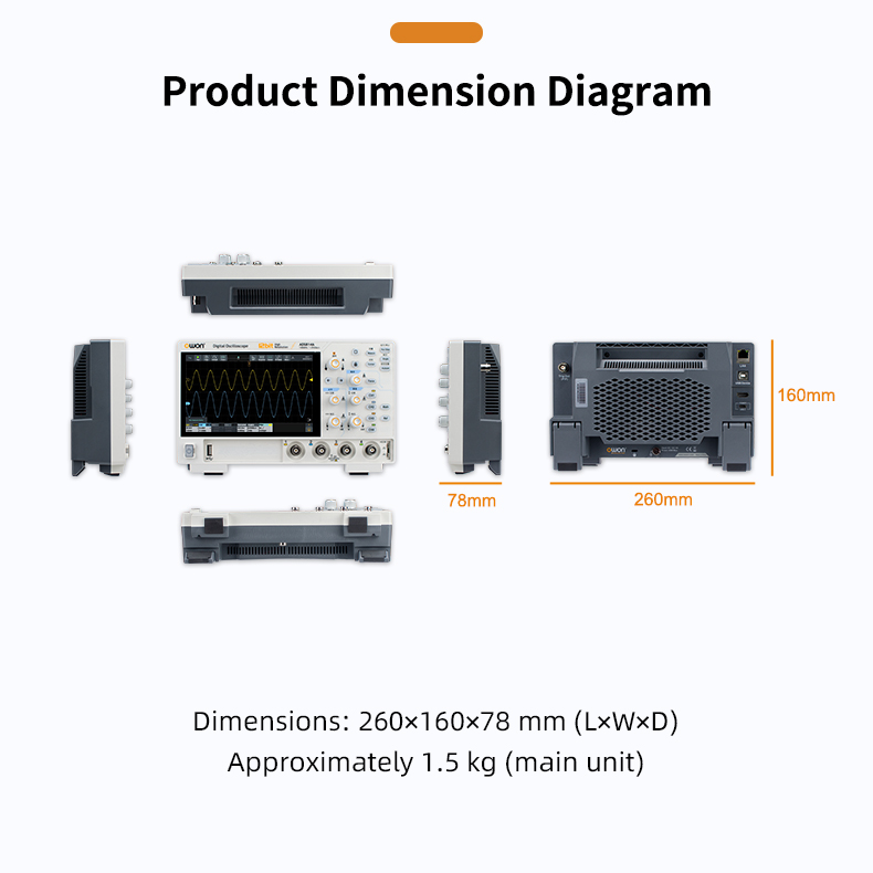 OWON ADS804A ADS814A ADS824A Digital Oscilloscope 70MHz 4Channel