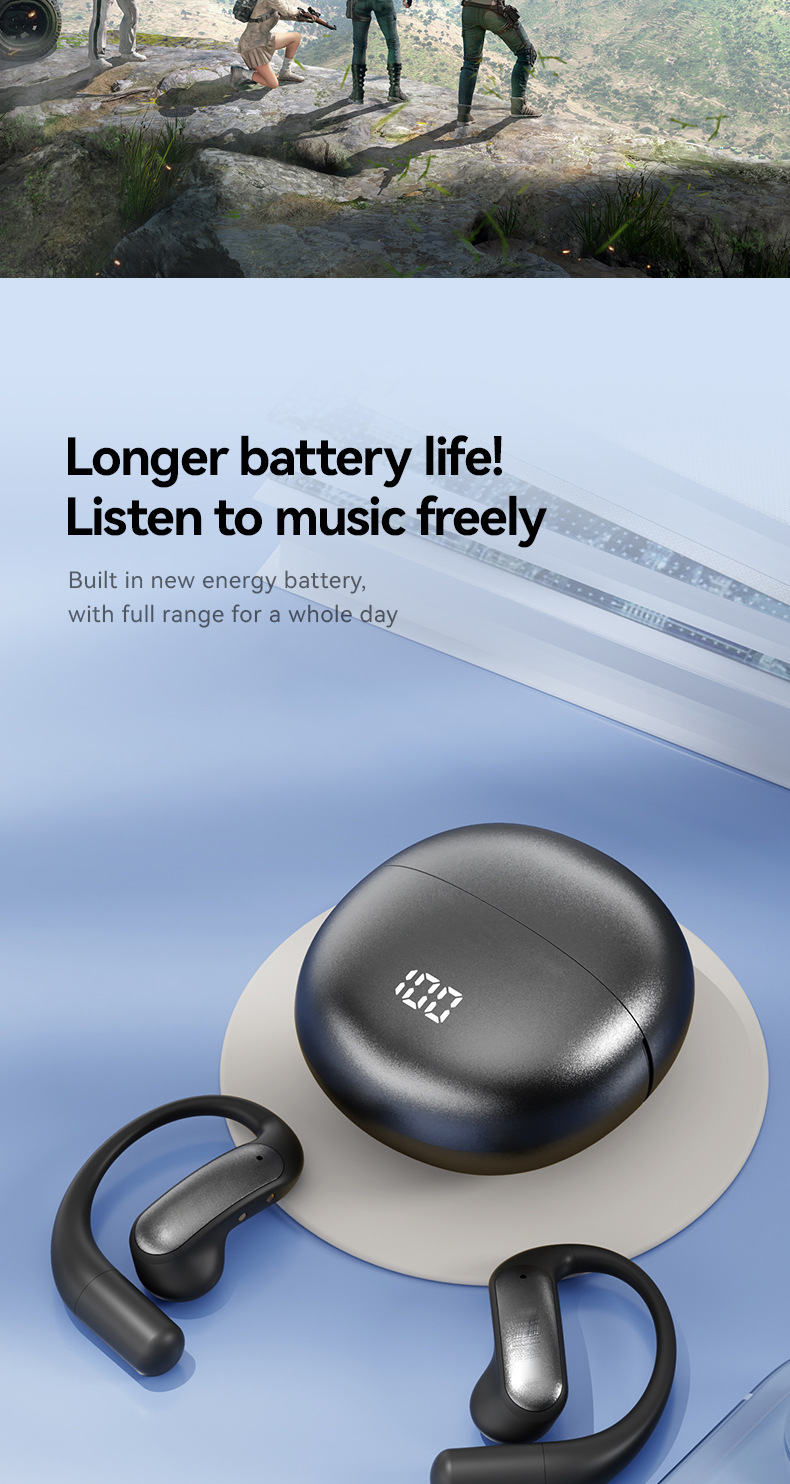 M118 AI Translation Earbuds Wireless bluetooth Earphone HiFi Bass Sound Directional Sound Digital Display AI Assistant Smart Interpretation Open Earhooks Sports Headphones