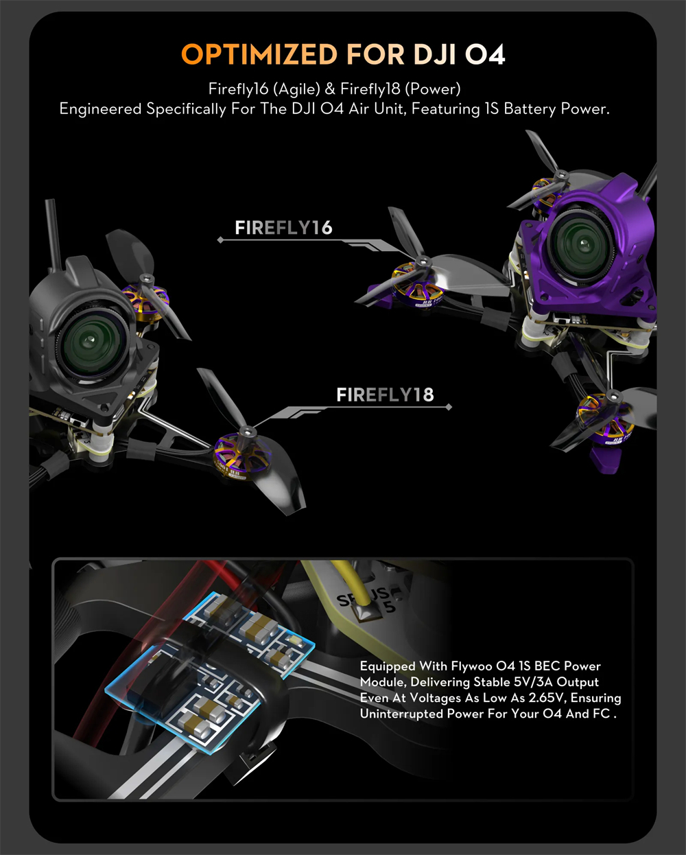 36.1g Flywoo Firefly16 1S Nano Baby V3 HD O4 Tiny Ultralight RC FPV Racing Drone PNP BNF with ROBO 1002 23500KV Motor