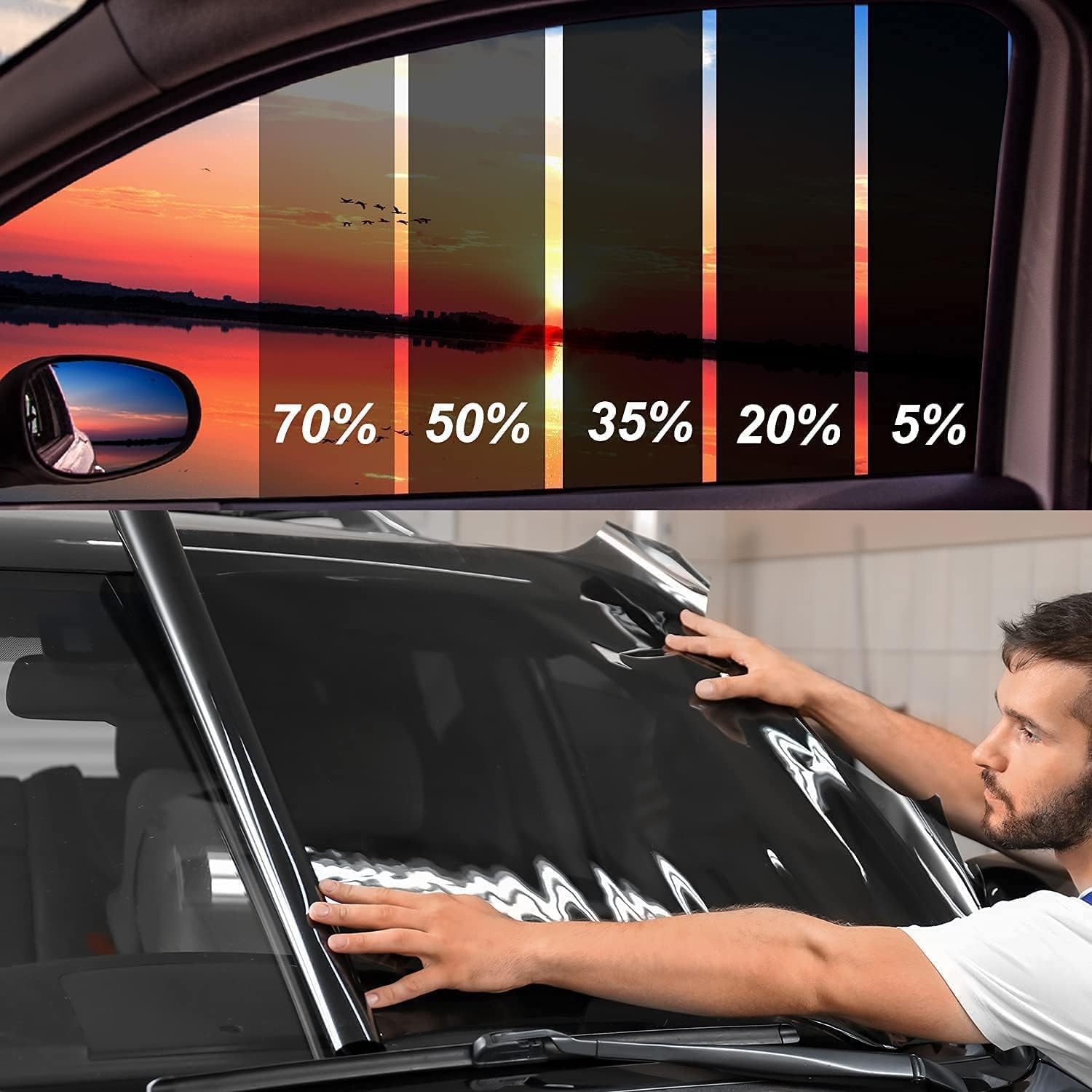 Intersolar® High Quality Window Film Tint - Black, Heat Reduction For Home & Auto