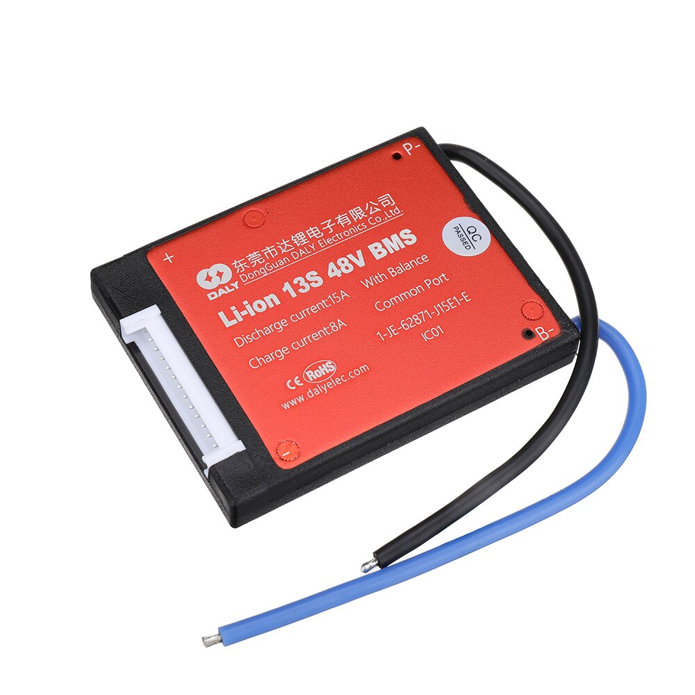 DALY DL13S 13S 48V 15A BMS Battery Protection Board Waterproof BMS For Rechargeable Lifepo4 Lithium Battery E-Bike E-Scooter With Balance Function