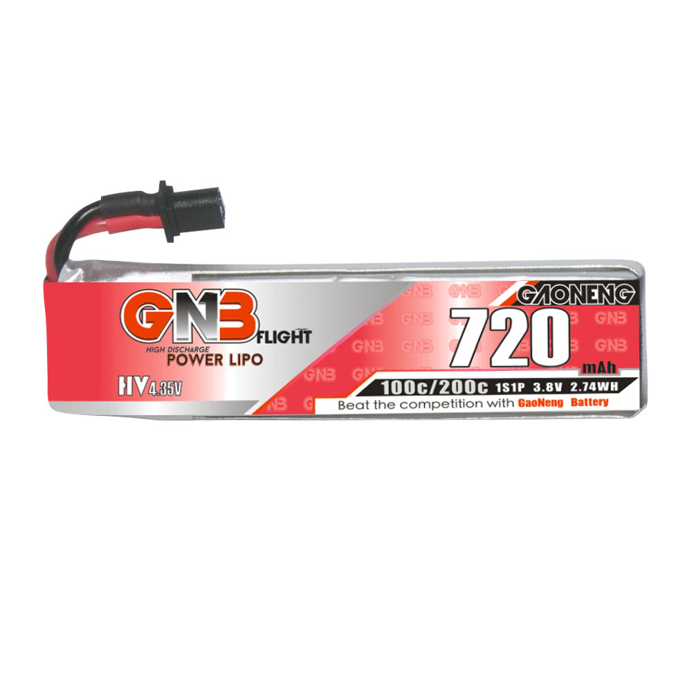 Gaoneng 3.8V 720mAh 100C 1S LiHV Battery A30 Plug With Adapter Cable for Emax Tinyhawk S BetaFPV Beta75X