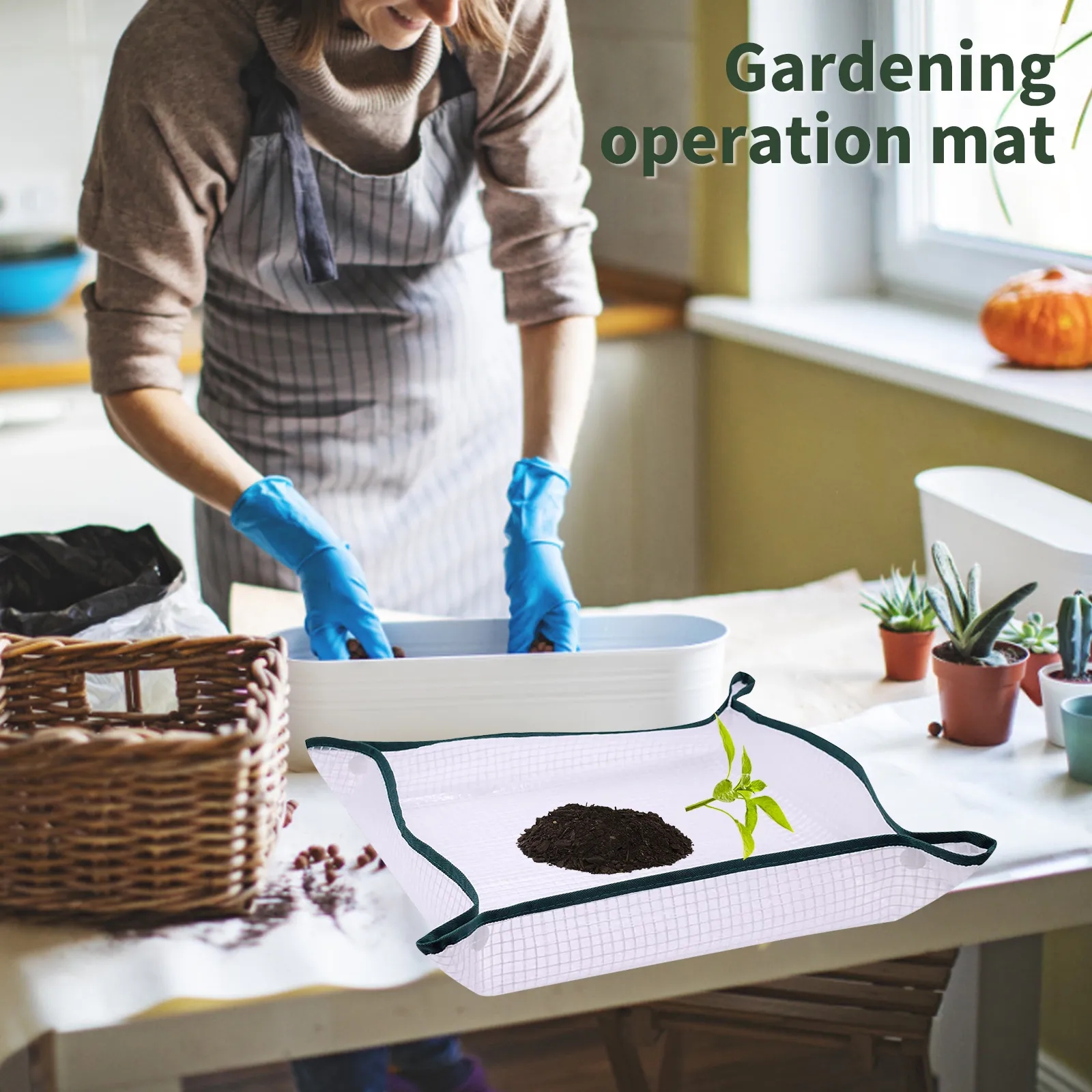 Foldable Planting Mat 50x50cm Gardening Potting Mats Waterproof Dust Proof Repotting Mat Transplanting Pad Flower Plant Pots Pads