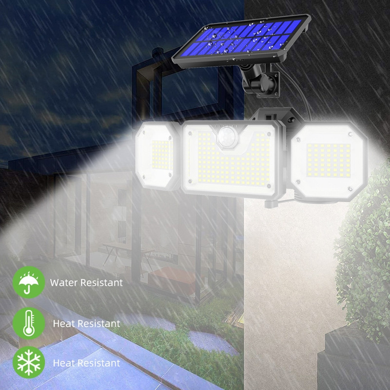 226LED Split Solar Wall Light Motion Sensor LED Outdoor Waterproof IP65 Garden Courtyard Remote Control