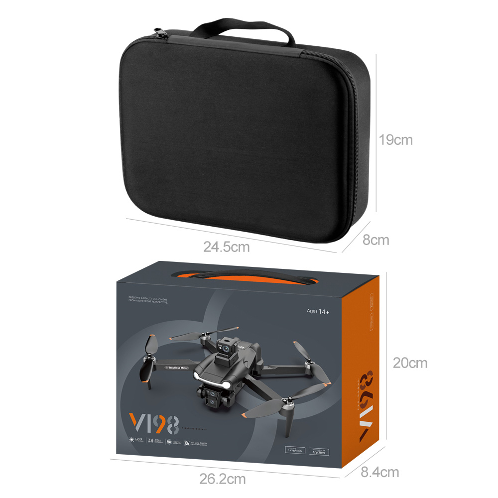 WLRC V198 PRO MAX GPS 5G WiFi FPV with 1080P HD Dual Camera Servo Gimbal 360° Obstacle Avoidance Optical Flow Hover Brushless Foldable RC Drone Quadcopter RTF