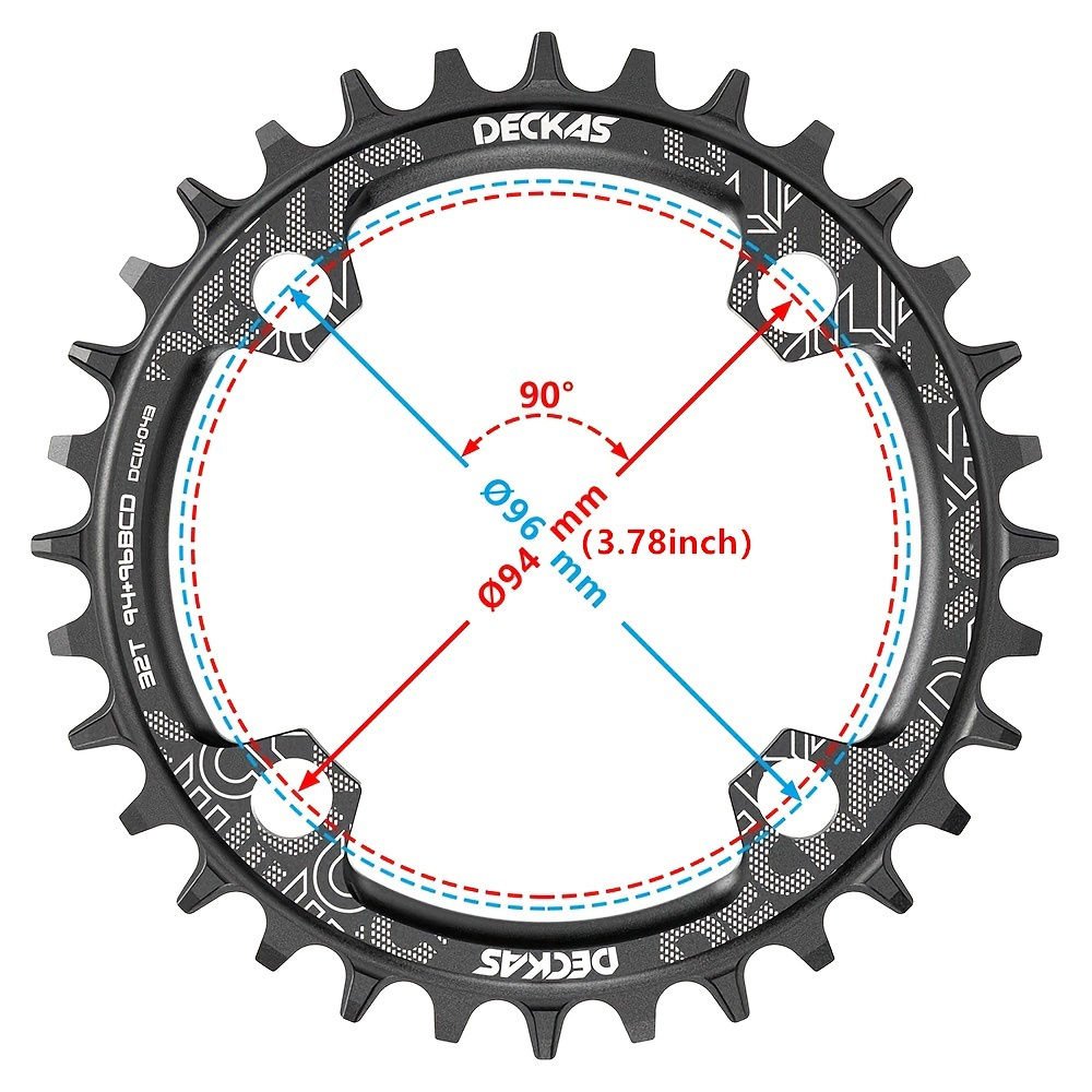 DECKAS 94+96 BCD Round Symmetrical Bicycle Chainwheel 32T 34T 36T 38T MTB Bike Chainring Mountain Crown For M4000 M4050 GX NX X1 Crank