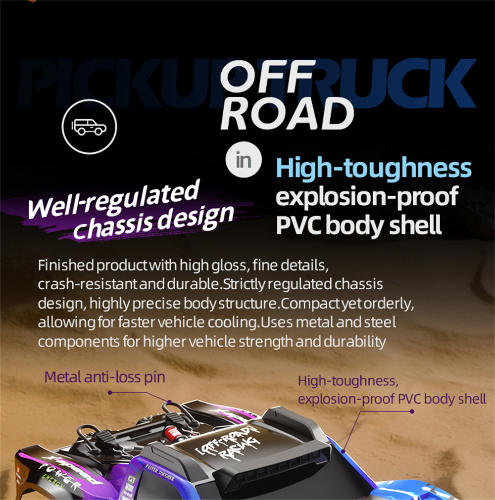 JJRC Q130 PRO 1/14 2.4G 4WD RC Car 40KM/h High Speed Full Proportional Control LED Roof Light Brushless Short Course Off-road Vehicle Models