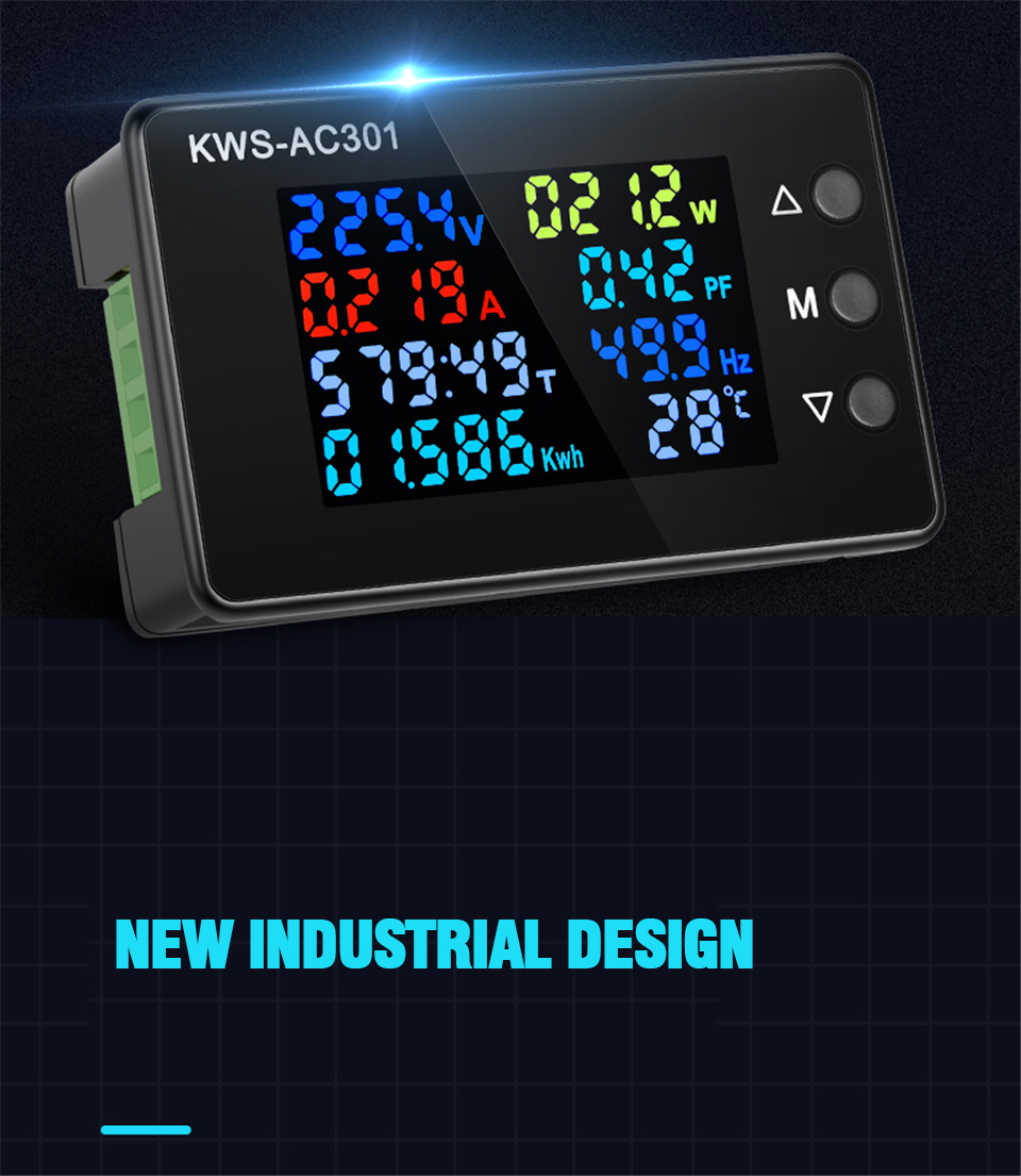 8 in1 Digital Voltmeter Ammeter KWS-AC301 AC 50-300V Power Energy Meter LED Digital AC Wattmeter Electricity Meter