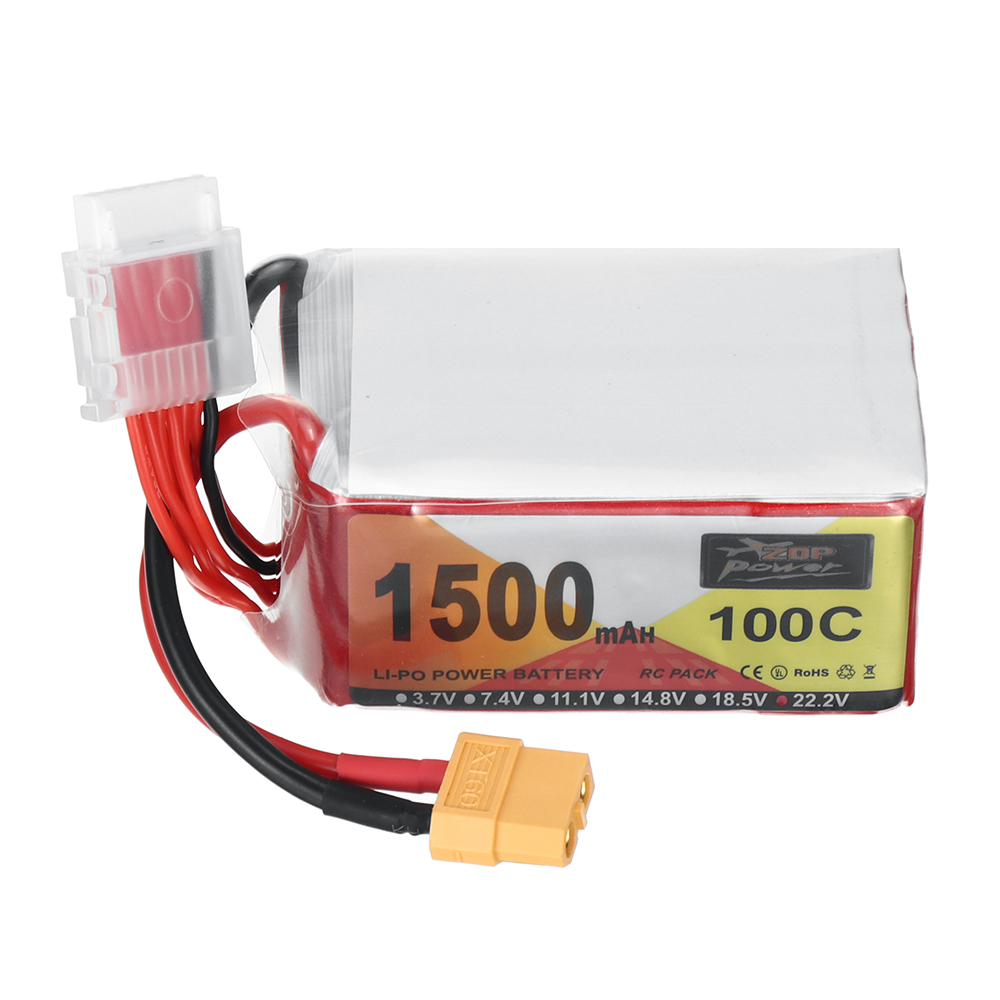 ZOP Power 22.2V 1500mAh 100C 6S LiPo Battery XT60 Plug for RC Drone