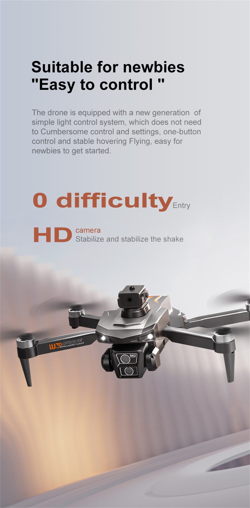 PJC LU30 GPS 5G WiFi FPV with 5.9inch LCD Screen Controller 720P HD Dual Camera Servo Gimbal 360° Obstacle Avoidance Brushless Foldable RC Drone Quadcopter RTF
