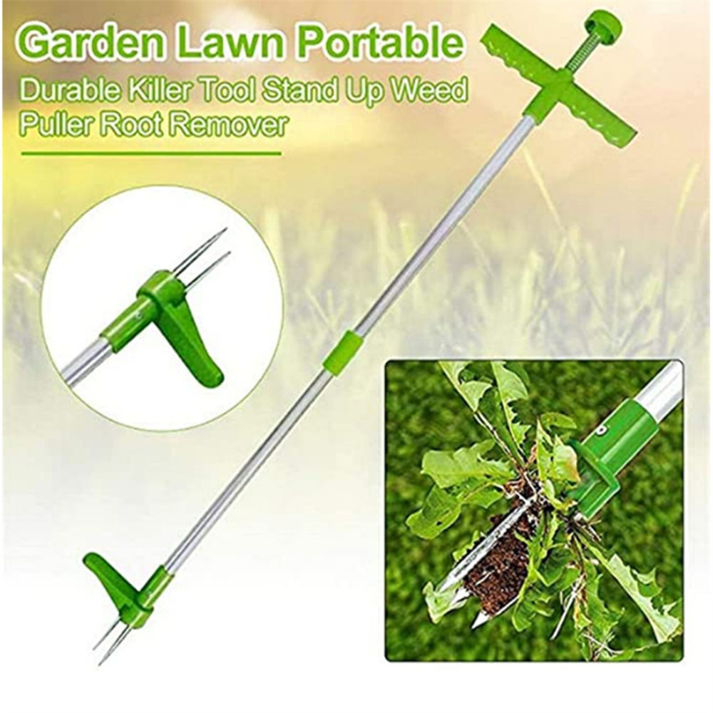 30cm Durable Long Handle Grass Trimmer Weed Remover Garden Lawn Weeder Stainless Steel Ergonomic Design Outdoor Gardening Tool