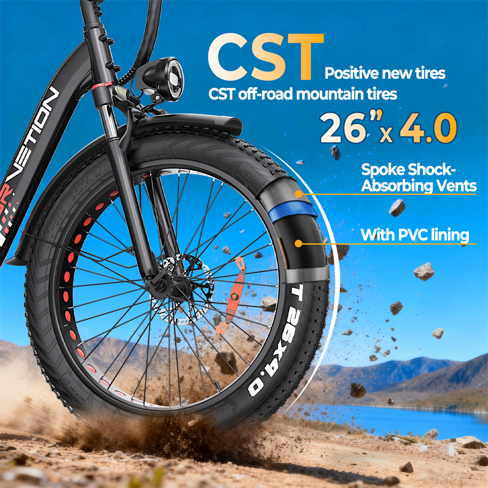 [EU Direct] DRVETION CTR26 Electric Bike 48V 15AH SamsungBattery 1000W Motor Recommended Top Speed 25KM/H 26Inch Tires 60-90KM Max Mileage 200KG Max Load Folding Electric Bicycle
