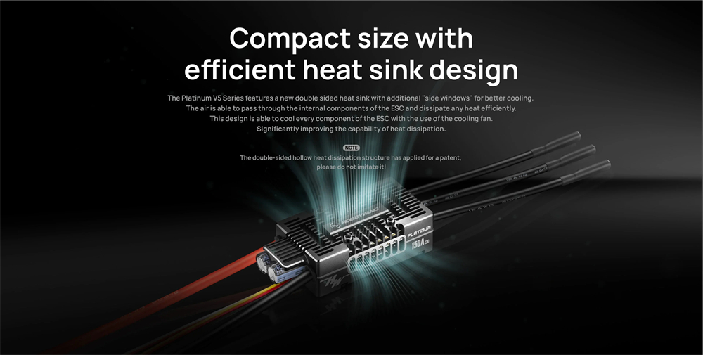Hobbywing Platinum HV 150A V5.1 3-8S Switchable 5-8V 10A BEC Brushless ESC Speed Controller For 520-580 Class Electric RC Helicopter