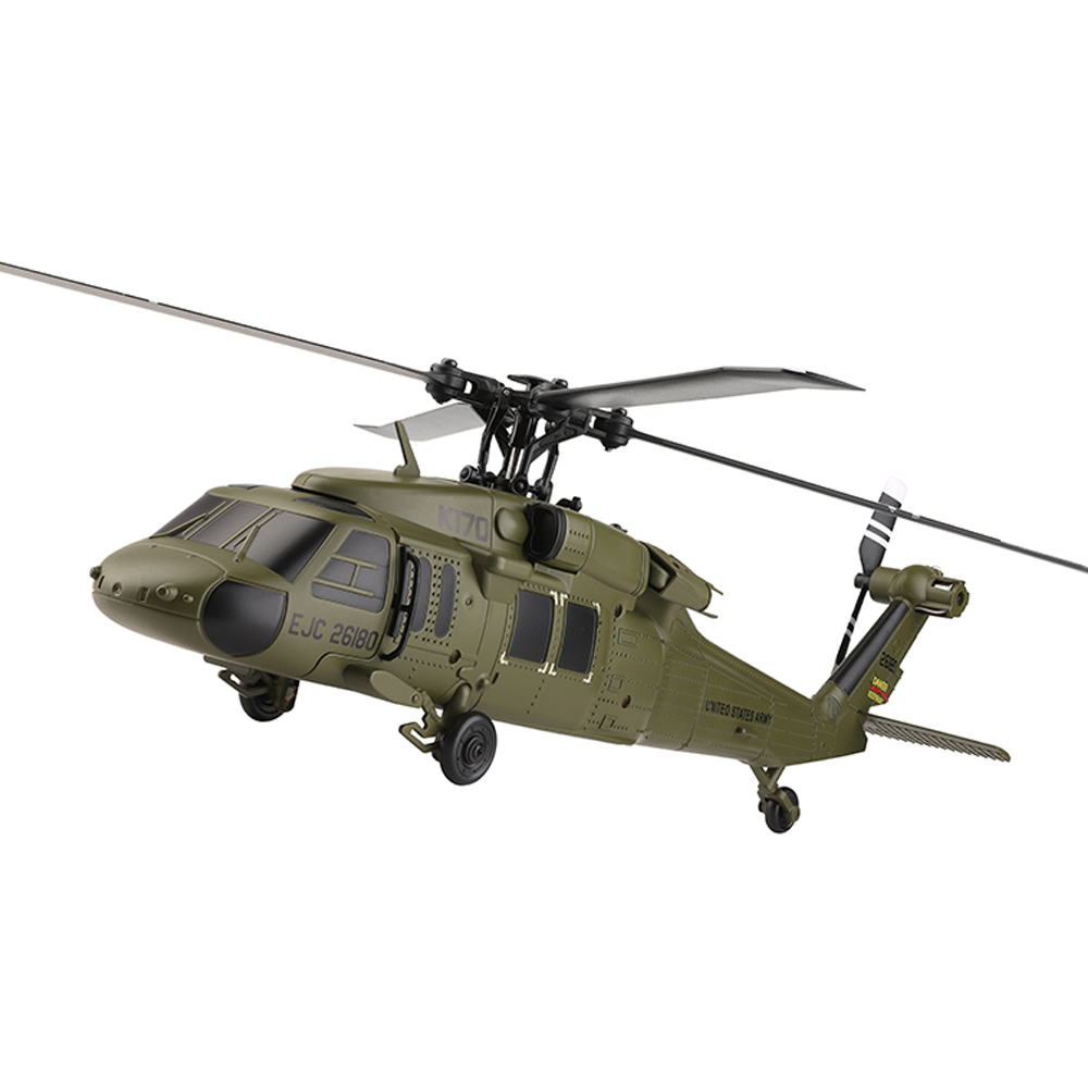 Pre-Order Xk K170 UH-60L 2.4G 4CH 6-Axis Gyro Brushless Motor Military Green RC Helicopter RTF 