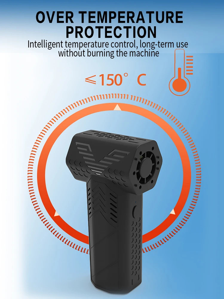 Soplador de aire sin cable de turbina a alta velocidad 130,000RPM,batería de pico de 7500mAh,velocidad ajustable de 3,aspiradora portátil,carga USB para automóvil y hogar
