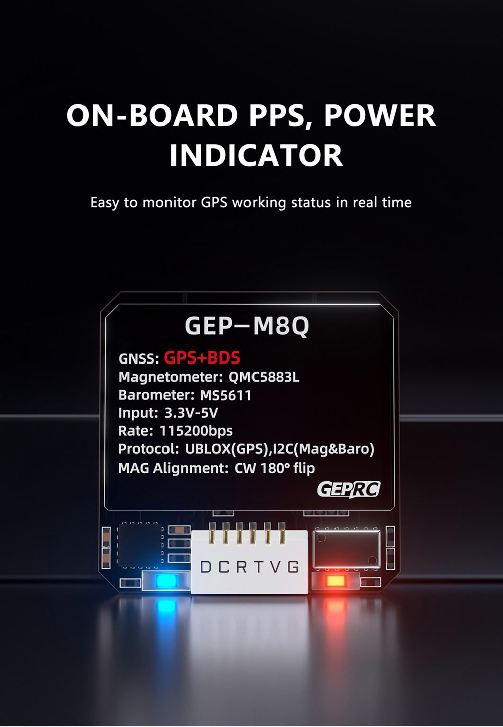 GEPRC GEP M8Q GPS Module 3.3-5V Built-in QMC5883L Compass for RC Drone FPV Racing Multi-Rotor Fixed-wing RC Airplane