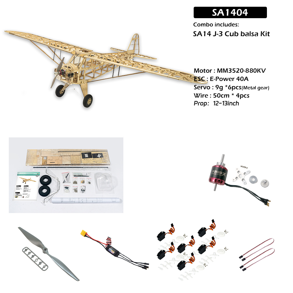 Dancing Wings Hobby SA14 J3 Cub 2000mm Wingspan Balsa Wood RC Airplane KIT /KIT+Power System Combo