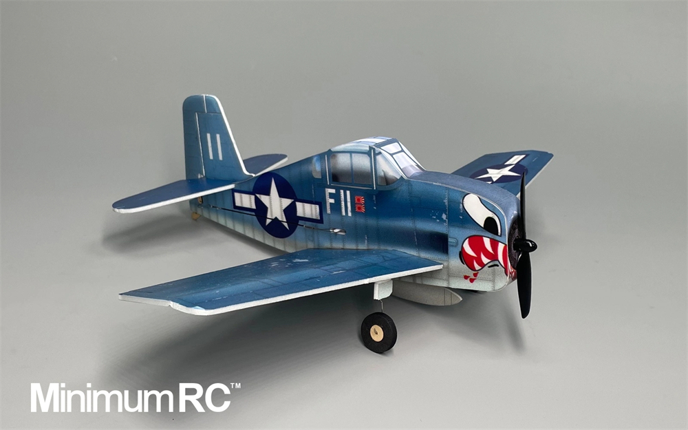 MinimumRC F6F Hellcat Q-series 320mm Wingspan 2.4GHz 4CH Gyro Stabilization Micro Fighter RC Airplane KIT with Brushed Motor