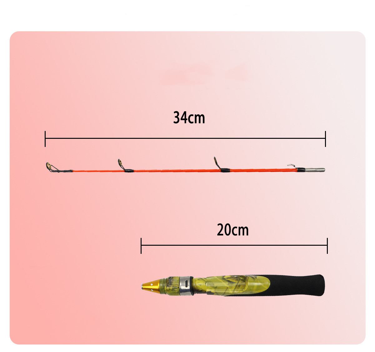 51.5CM Mini Camouflage Ice Fishing Rod Portable River Shrimp Carp Fishing Pole Winter Fishing Rod Tackle