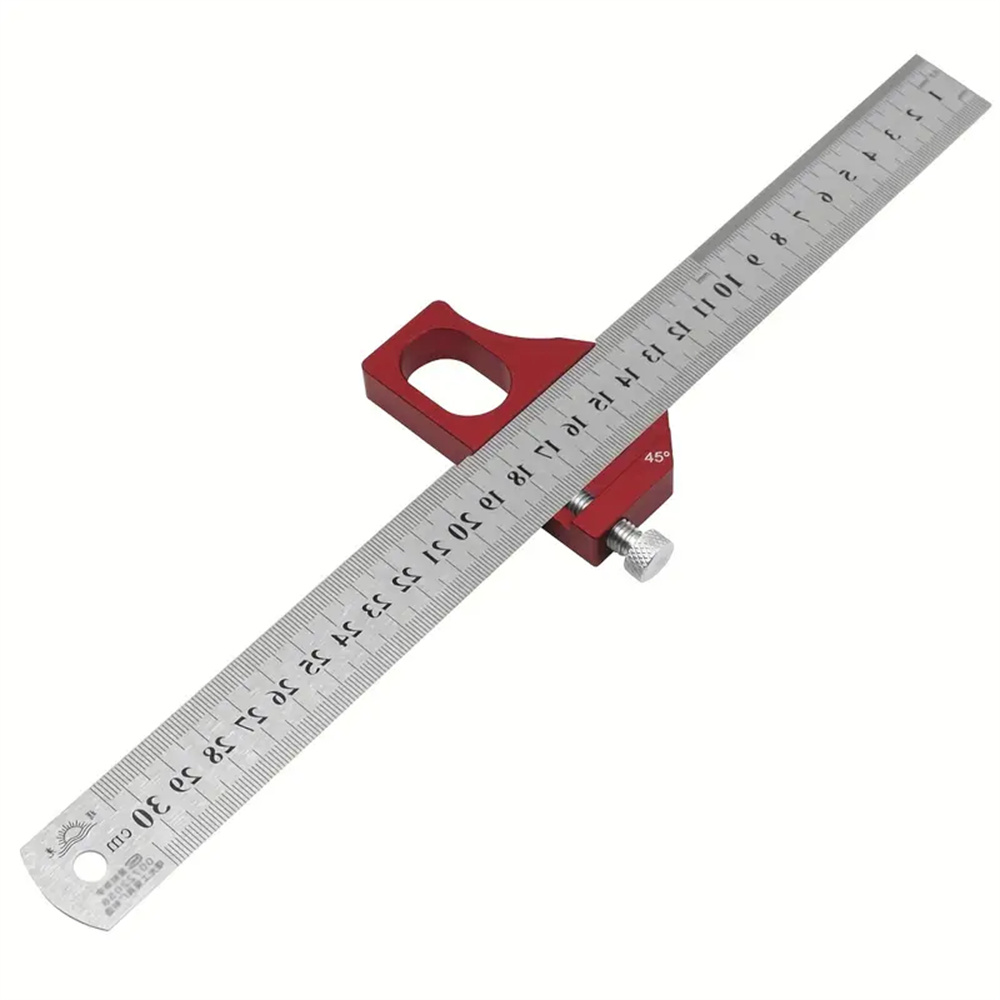 Combination Square 0-300mm Carpenter Square Angle Ruler 45/90 Degree Marking With Precision Etched Scales