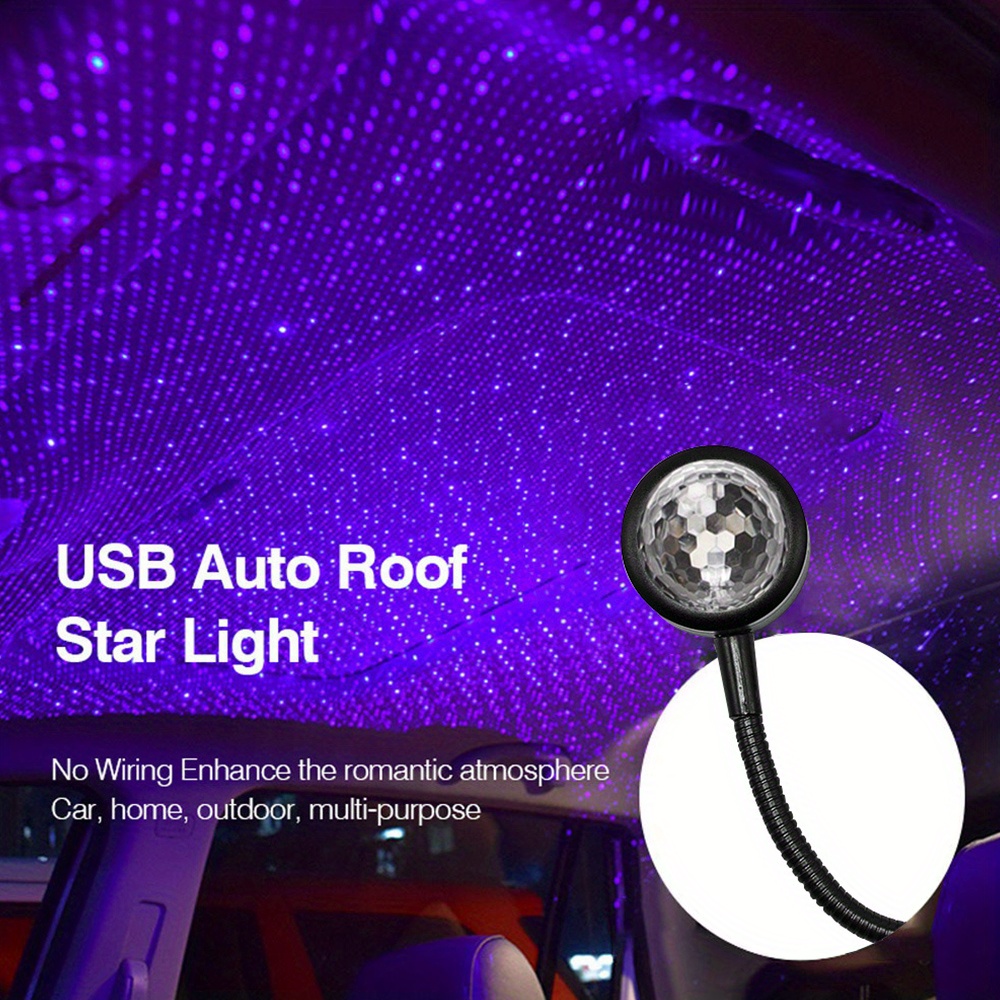 USB Car Atmosphere Lamp Music Rhythm Projector LED Car Magic Ball Lamp Party Stage Stage Voice Control Romantic