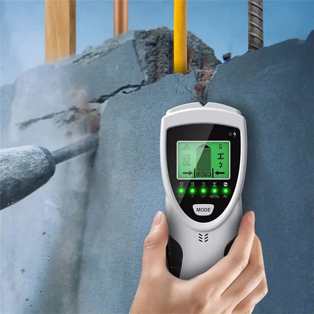 5-in-1 Versatile Detector for Log Wire Metal AC Wire and Current with LED Display CE Certified Dry Cell Powered Home Improvement Essential