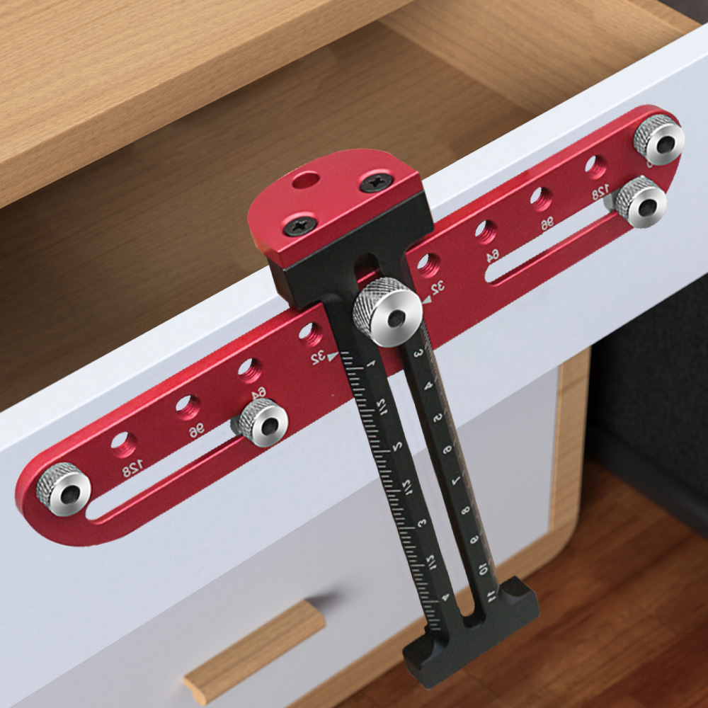 Cabinet Hardware Jig Door Cabinet Handle Hole Pitch Punch Locator for Installation of Handles Knobs on Doors Drawer