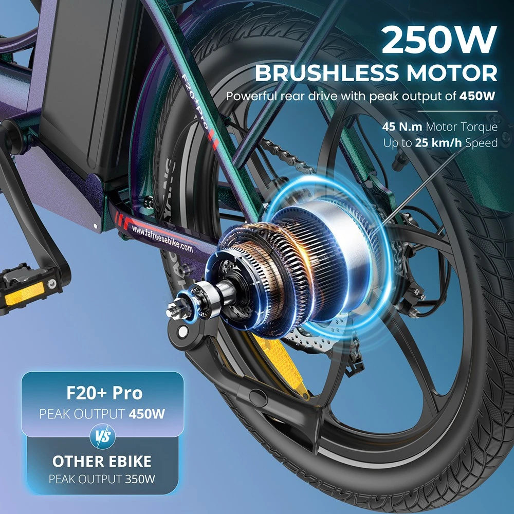 [EU Direct] FAFREES F20+ PRO Electric Bike 36V 22.5AH Battery 250W Motor 20inches Tires Cadence Sensor 85-100KM Max Mileage 140KG Max Load Folding Electric Bicycle