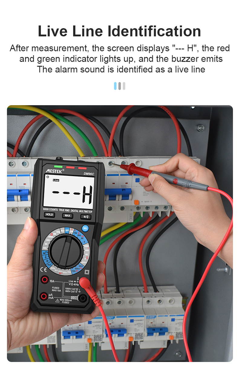 MESTEK TRMS Large Au-to Digital Multimeter Auto Range Fast Accurately Measures Multimetro 1000V 10A AC DC Ohm Hz NCV Live Voltage Meter