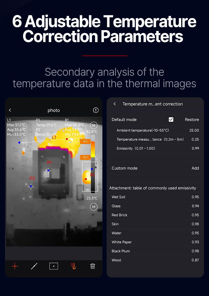 INFIRAY P2 Pro Mobile Phone Infrared Thermal Imager PCB Circuit Industrial Test Floor Heating Temperature Thermal Camera