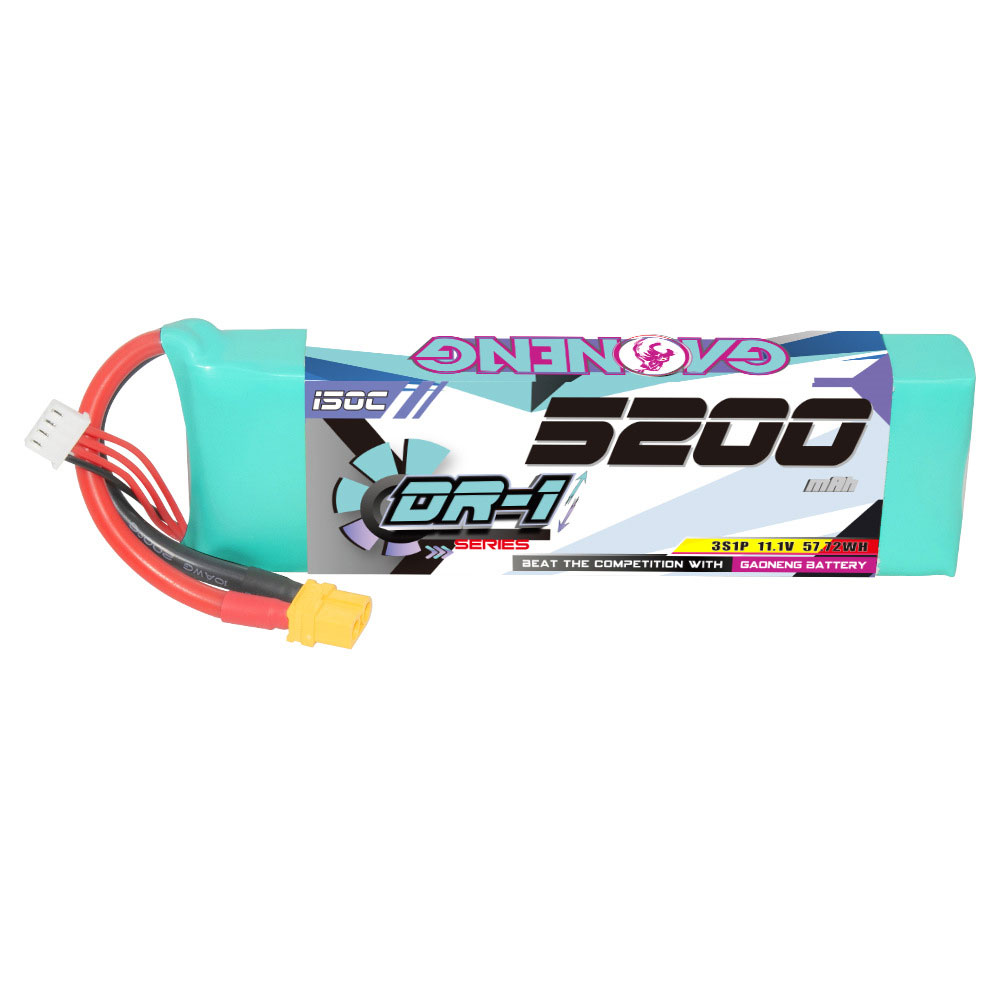 Gaoneng 11.1V 5200mAh 150C 3S LiPo Battery XT60 Plug for 1/10 1/8 1/7 Scale RC Cars