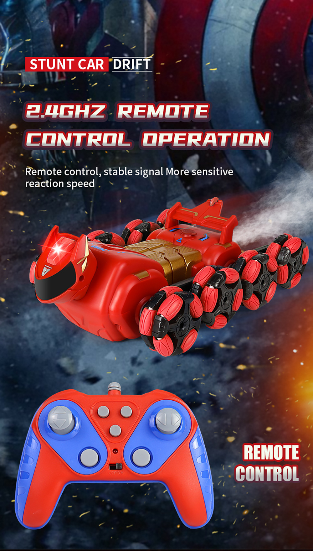 JC015 4WD RC Car Robot Dog Music Light Stunt Remote Control Car off-Road Control Boys Toys for Children Gifts