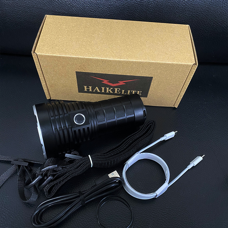 Haikelite HT50pro 4*G50 8000lm 1600m Thrower Flood LED Flashlight Type-C Rechargeable 3*21700 High Power Output Strong LED Torch