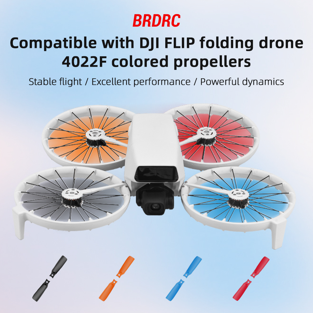 BRDRC 4022F Lightweight Colorful Propeller Props Blades Accessories for DJI FLIP RC Drone Quadcopter