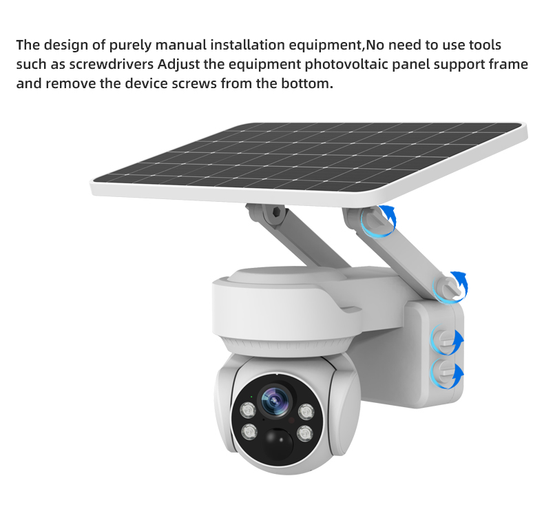 2.4G Wireless WiFi Solar Camera 360° PTZ Color Night Vision Motion Detection Audio Intercom APP Alarm Push 6400mAh Waterproof Home Security Cameras