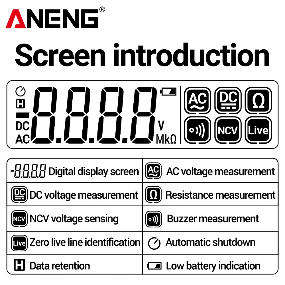 ANENG A3005 Digital Multimeter Pen Type 4000 Counts Professional Meter Non-Contact Auto AC/DC Voltage Ohm Diode Tester For Tool