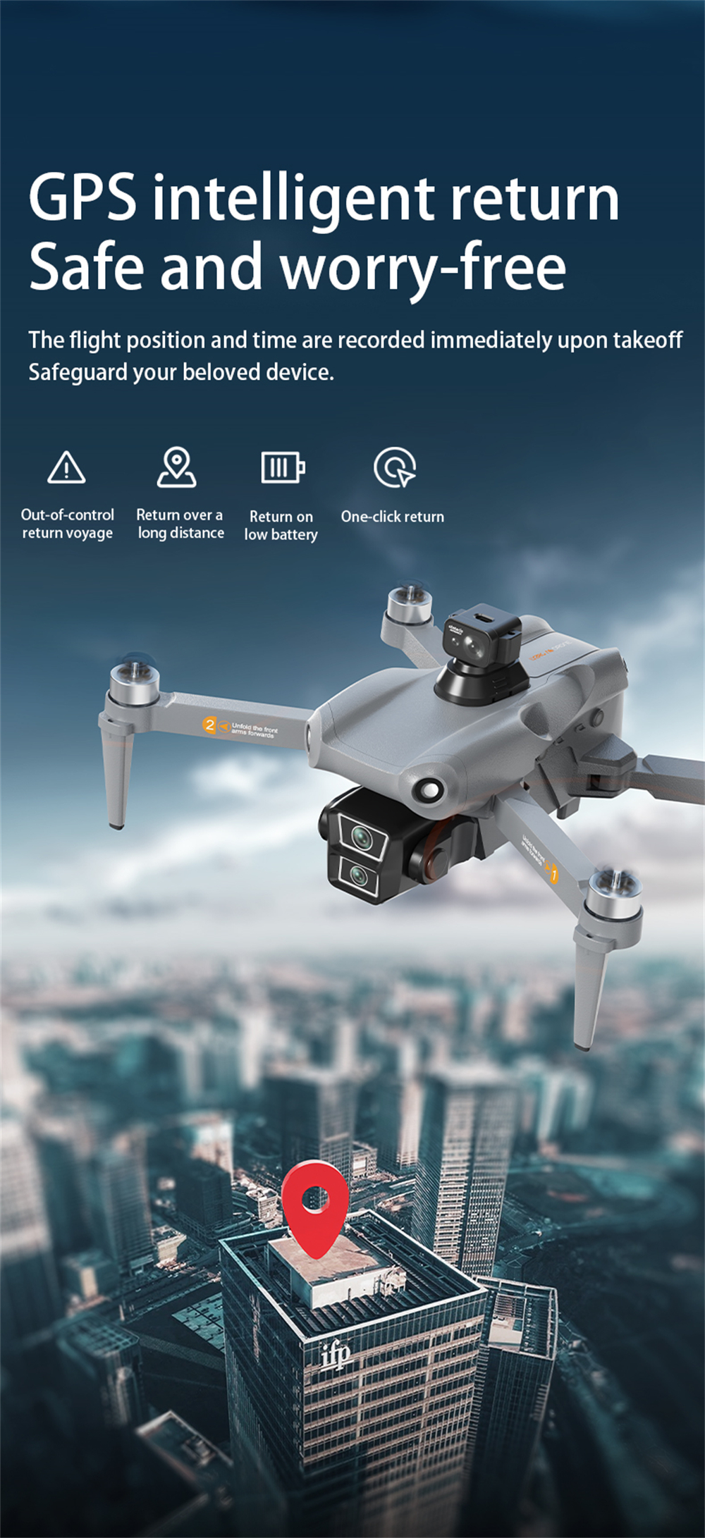 LYZRC L300 Ultra GPS 5G Digital FPV with 5.9inch Touchable LCD Screen Controller 4K HD Dual Camera Servo Gimbal 360° Obstacle Avoidance Brushless Foldable RC Drone Quadcopter RTF