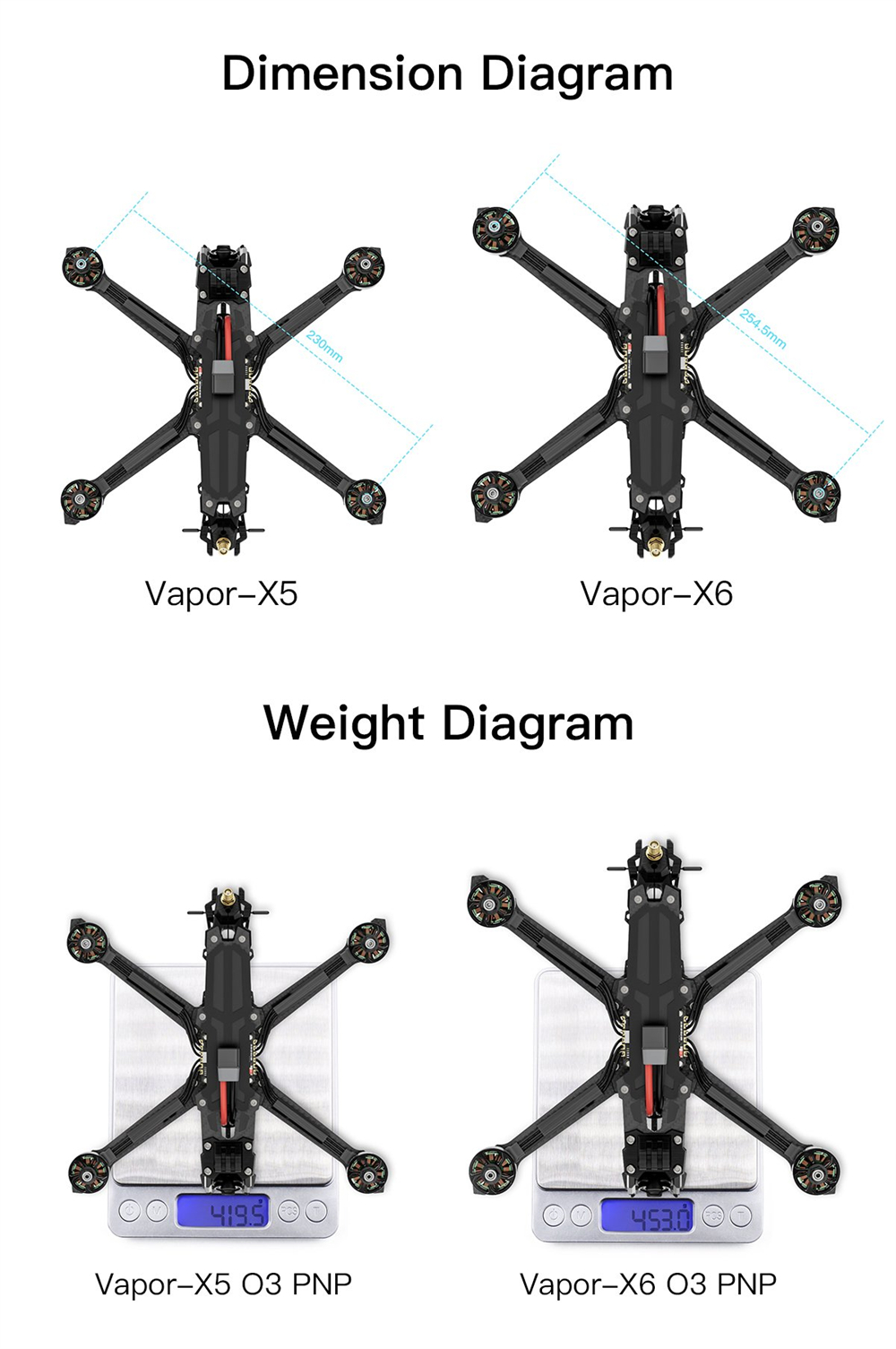 GEPRC Vapor X5 Analog 230mm 5 Inch 6S GPS Freestyle FPV Racing Drone PNP BNF with ELRS 2.4G TBS NanoRX MATEN 5.8G 1.6W VTX