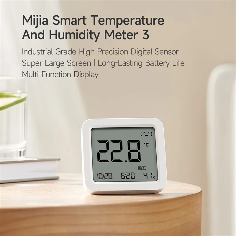 Xiaomi Mijia Smart Bluetooth Thermometer 3 Big LCD Wireless Electric  Digital Hygrometer Temperature and Humidity 3 For Mi home